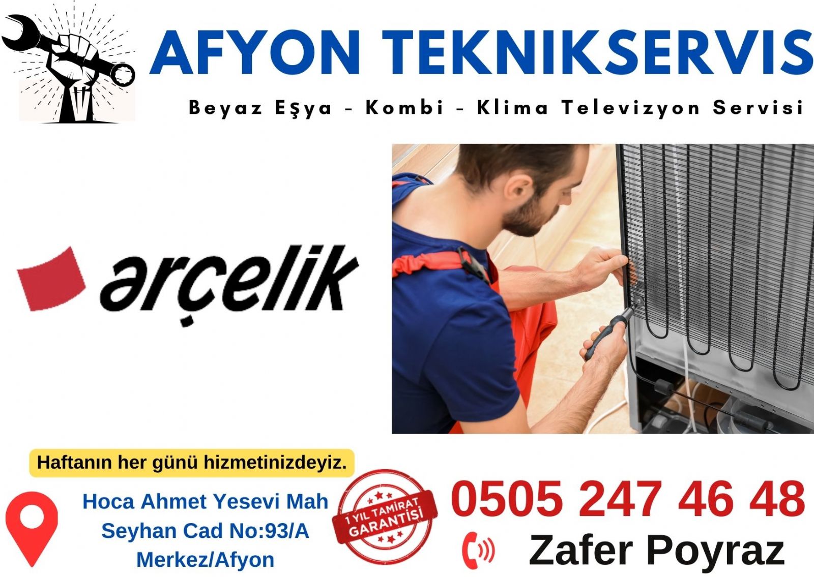 Afyon Arçelik Servisi